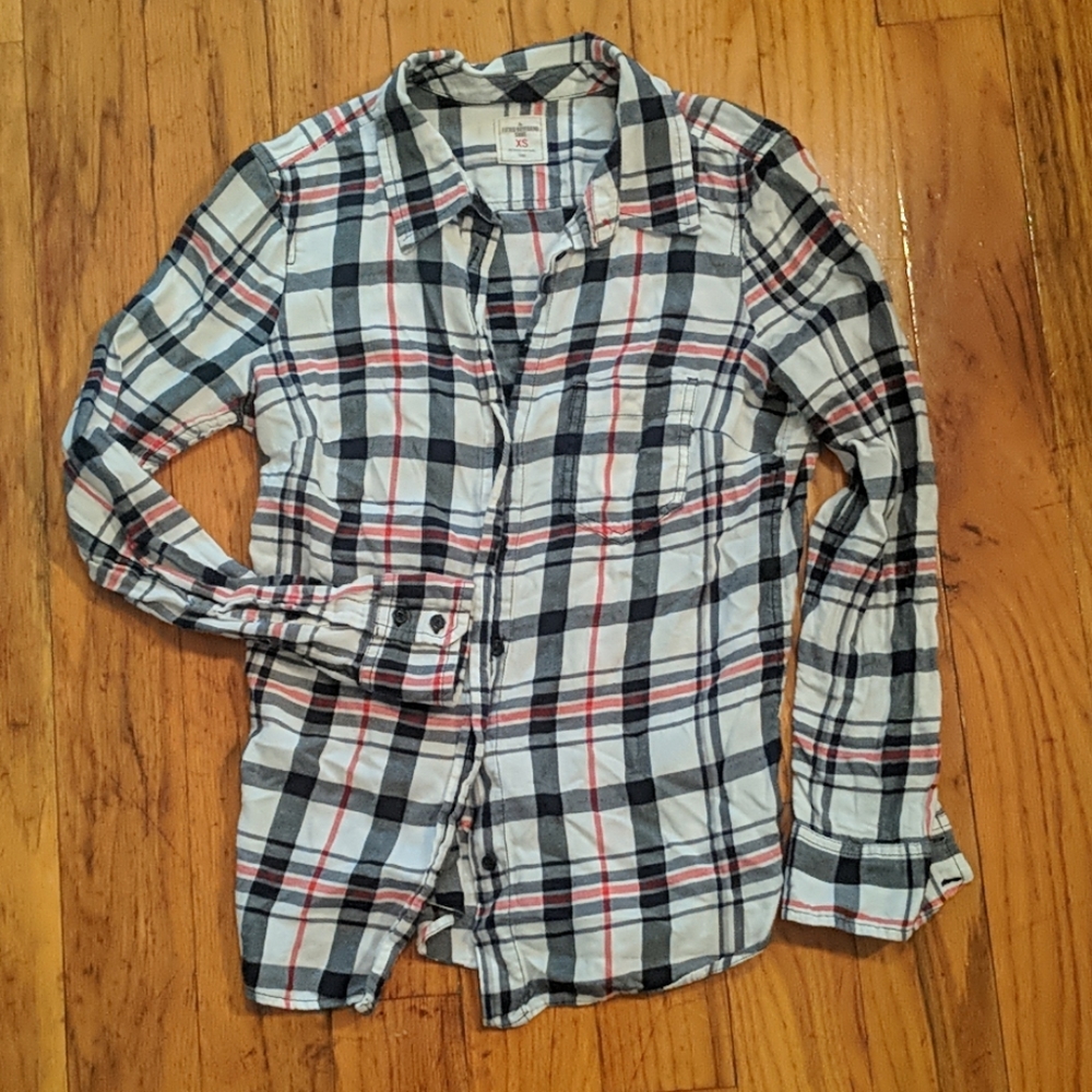 Plaid black and red button down- Size XS
